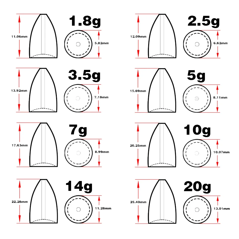 Фото Хи 5 шт. г 2.5g 3.5g 7 г 10 г 14 г 20 г грузила пуля грузила рыболовные снасти аксессуары кренк крючок Техасская приманка №4
