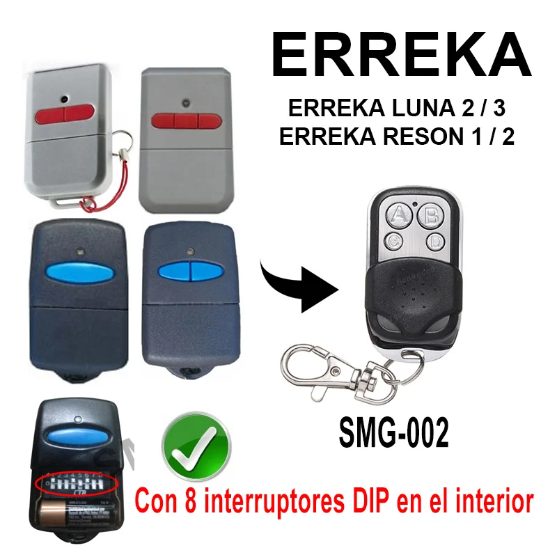 Совместимый ERREKA Луна/ERREKA RESON1 / RESON2 высокое качество 433 92 МГц фиксированный код