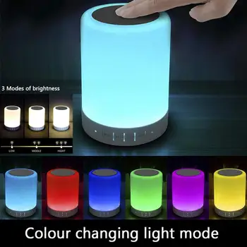 

Table Lamp Portable Bluetooth Speaker,Rechargeable Night Light,Touch Lamps + Dimmable Warm White Light & Color Changing RGB