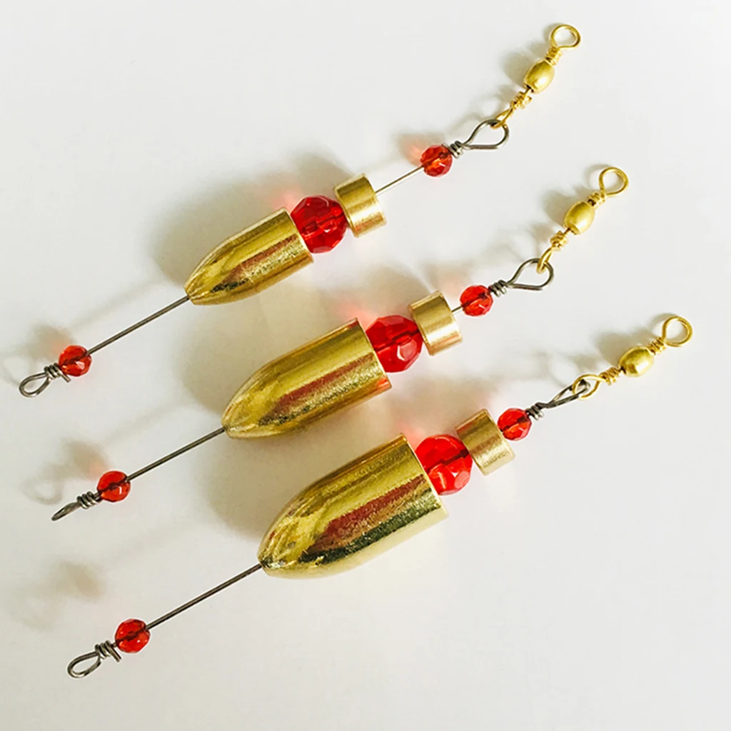 5 Packs Brass Carolina Ready Rig Fishing Rig Sinker Weights Terminal Tackle Fishing Tools