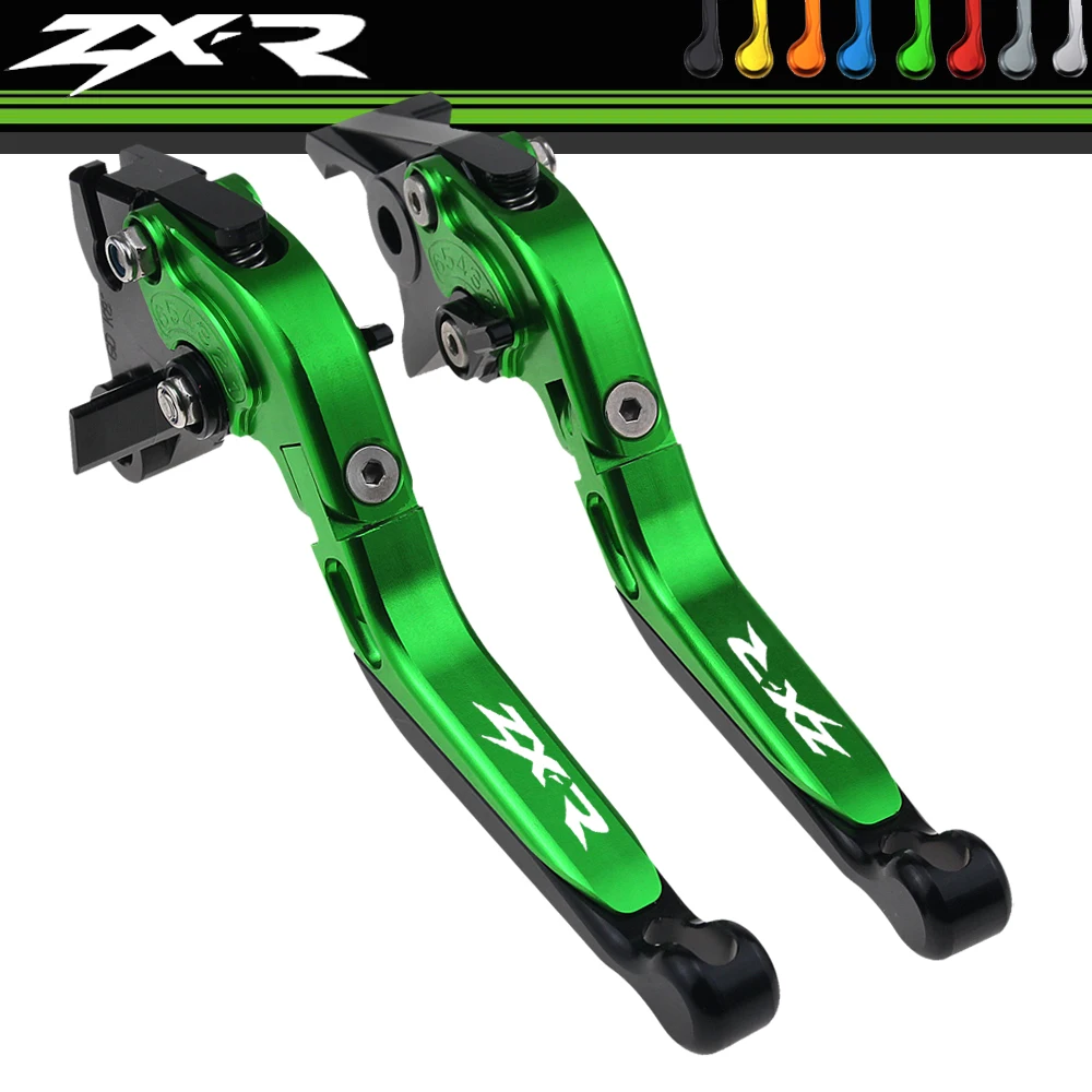 

Новые Регулируемые рычаги тормозной муфты для мотоциклов Kawasaki ZXR400 ZXR 400 ZXR, зеленый + титановый, с ЧПУ, все годы