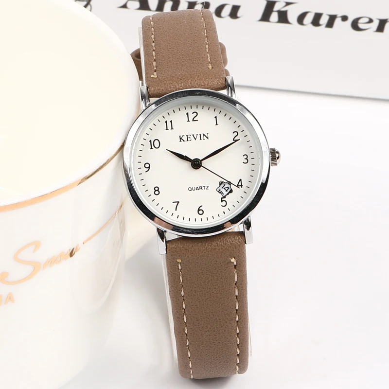 Small Brown Для мужчин и женщин модные серые кварцевые часы для женщин кожаный ремешок для часов Высокое качество повседневные водонепроницаемые наручные часы подарок для влюбленных - Цвет: Small Brown