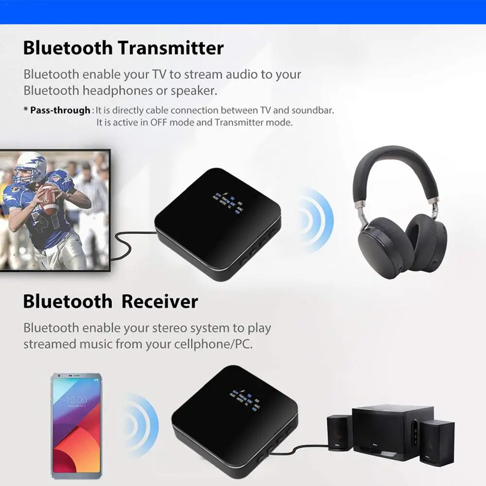 Aptx HD/LL Bluetooth 5,0 аудио передатчик приемник беспроводной адаптер 3,5 мм Aux/RCA/цифровые оптические адаптеры для ТВ/колонки/автомобиля
