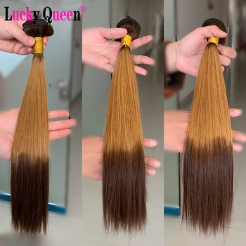 

4/27/4 double drawn human hair Brazilian Straight Hair 100% Human Hair Extensions Lucky Queen Remy Hair