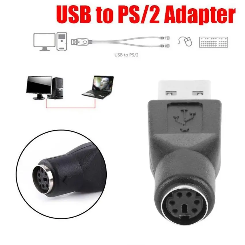 

Adapter Converter Connector For PC Keyboard Mouse Female Adapter Converter