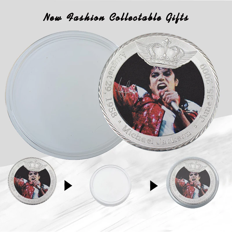 Famous Rock Singer Michael Jackson Silver Coins Copy Commemorative Coin Collection Home Decoration Gifts
