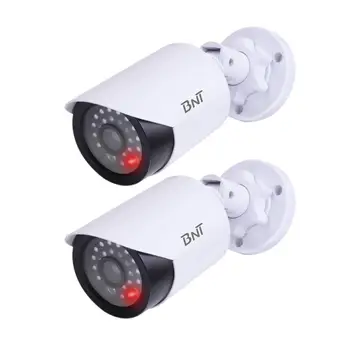 

2Pcs/1Pcs Dummy Fake Camera CCTV Surveillance Camera Shop Home Security LED Light Simulation Camera Waterproof Outdoor Camera