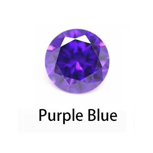 1.0~10.0mm AAAAA Various Color Loose Cubic Zirconia Stone Round Brilliant Cut CZ Stone Synthetic Gems For Jewelry Free Shipping Purple Blue