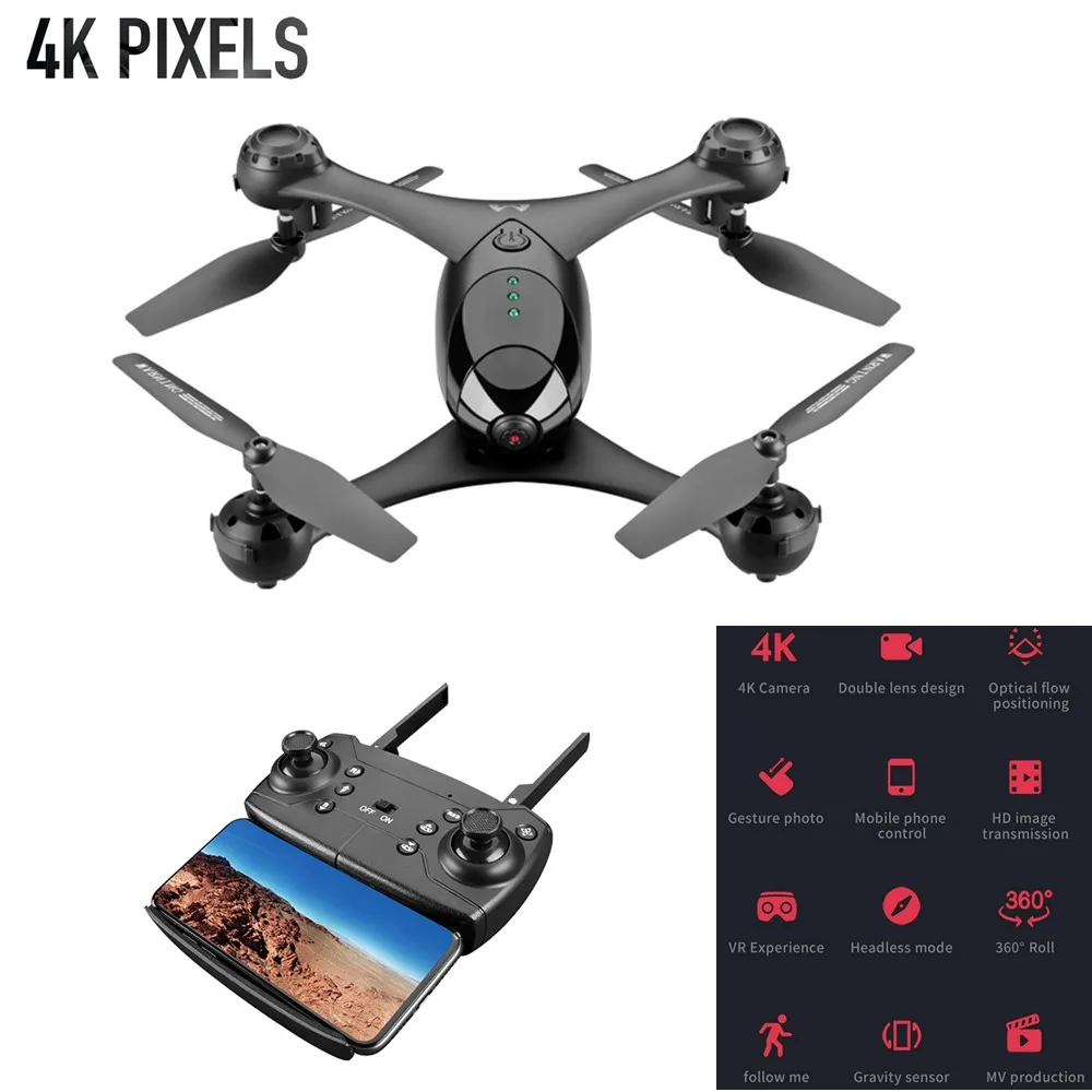 

SMRC M6 RC Helicopters Drones Optical Flow Positioning Dual Lens 4K 16 Million HD Aerial Drone Remote Control Quadcopter Toy