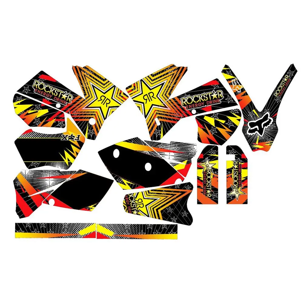 

New Full Graphics Decals Stickers Custom Number Name 3M Bright Stickers For KTM 125 200 250 300 400 450 525 EXC 2005 2006 2007