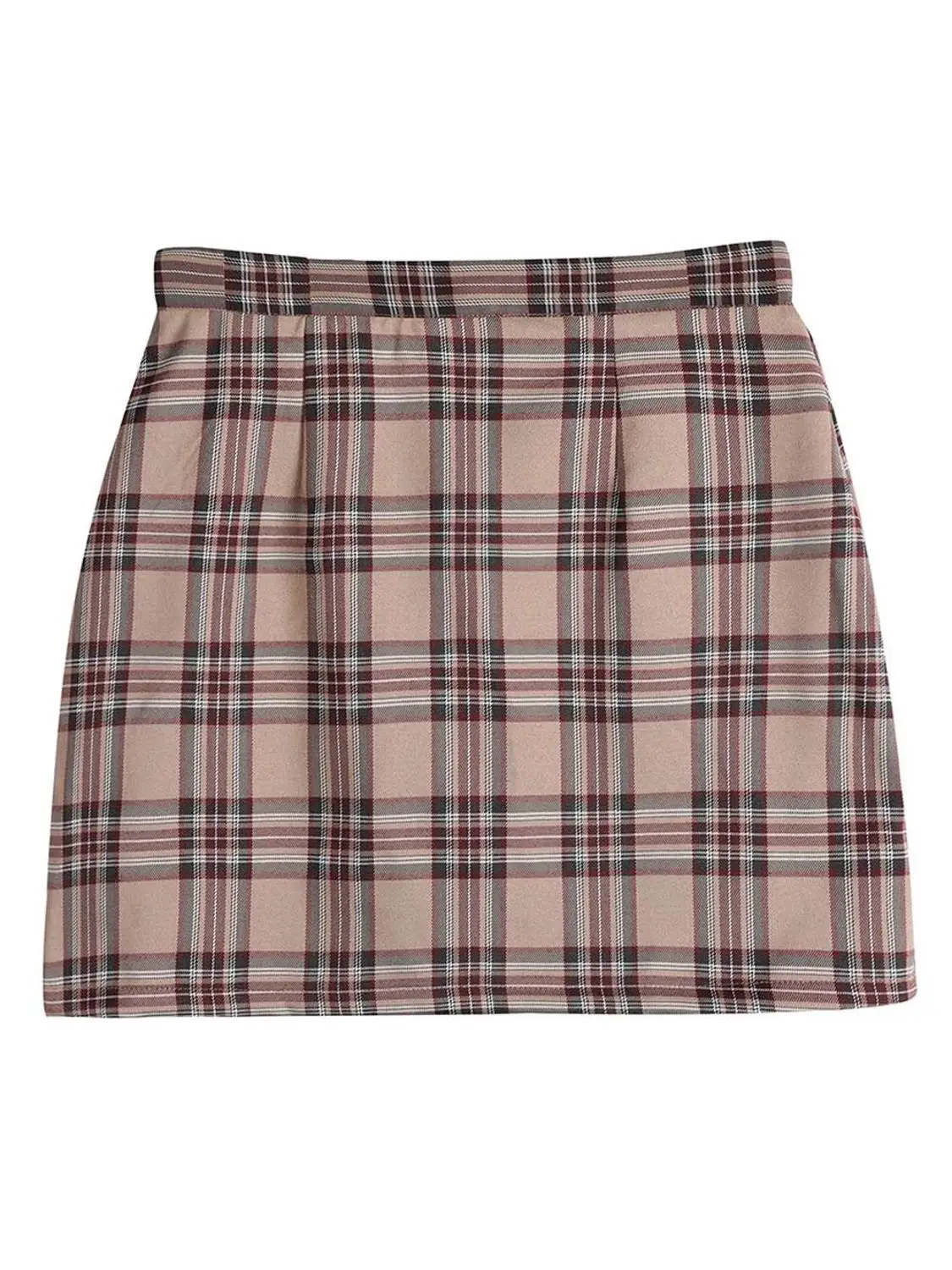 

Classic Wales Check Zipper Back Skirt Women 2019 Spring Elegant Mini Skirts Office Ladies Mid Waist Workwear Skirt