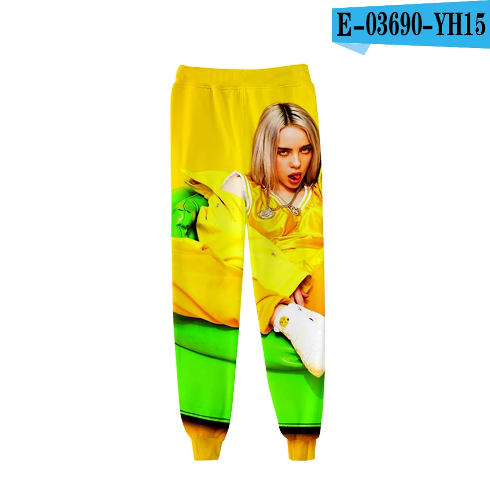 Повседневные брюки Billie Eilish3D, популярные брюки для мужчин и женщин, модные новые осенне-зимние удобные спортивные штаны золотистого цвета с 3D рисунком для мальчиков и девочек - Цвет: 3D pants