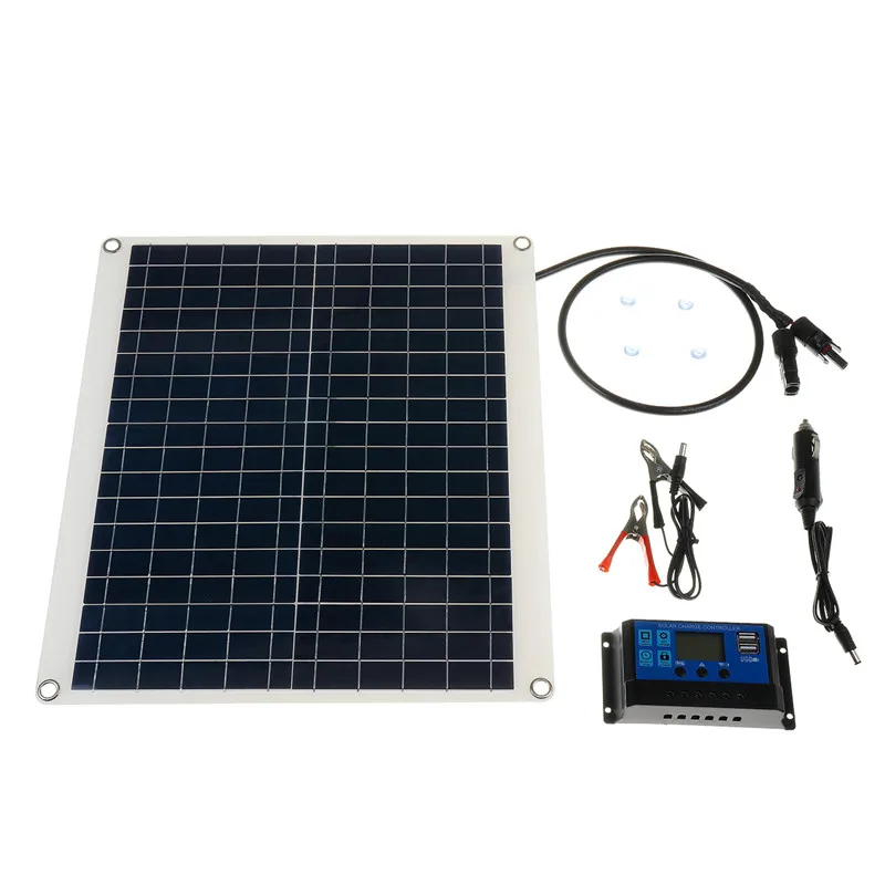 60W solar panel 12V/5V Sun Power Double USB+40A Solar Panel Regulator Controller ect for car yacht RV Lights Charge outdoor