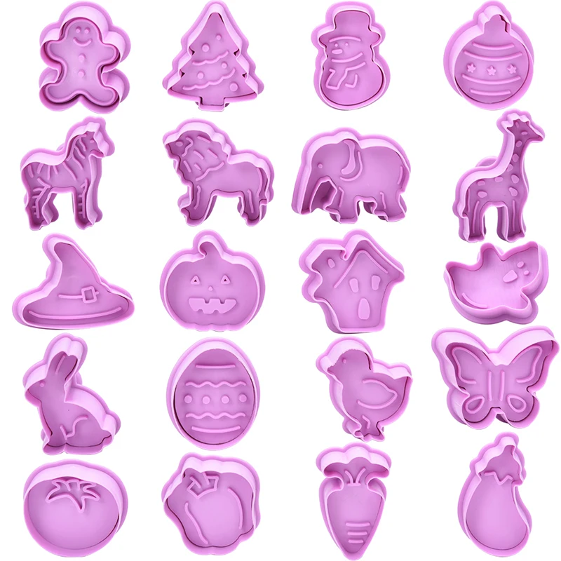 4 шт./компл. пластиковая Рождественская форма для пищевых продуктов резак печенья