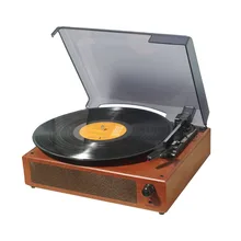 Gramófono portátil reproductor de discos de vinilo Vintage clásico tocadiscos fonógrafo con altavoces estéreo integrados