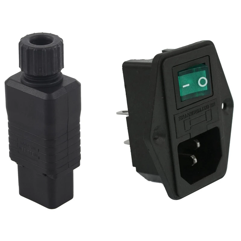 AC 10A 250V IEC320 C14 модуля с клавишный переключатель для неоновой лампы и C19 разъем-IEC 60320