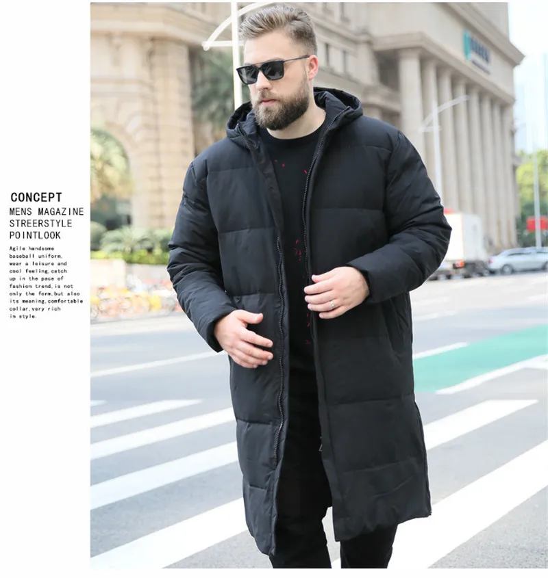 Новая зимняя куртка для мужчин, Obese body, большой размер, XL-7XL, 8XL, 9XL, 10XL, меховой воротник, с капюшоном, пуховик, толстая куртка, Мужская теплая куртка