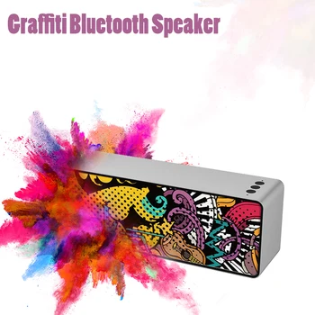 

Portable Graffiti Bluetooth speaker Wireless Loudspeaker Sound System 10W stereo Music surround Outdoor Speaker