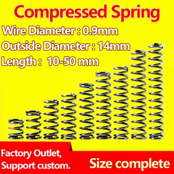 

Pressure Spring Wire Diameter 0.9mm, Outer Diameter 14mm Return Spring Compressed Spring Release Spring Mechanical Spring