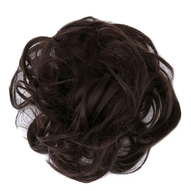Для женщин и девушек, синтетические волосы для наращивания, пучок, Пончик, хвостик, держатель, эластичная волна, кудрявый парик, декоративные накладные волосы, обруч, резинки для волос - Окраска металла: as  the shown
