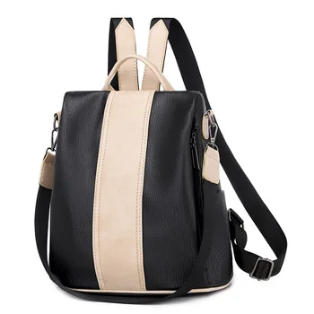 

PU Shoulder Bag Women's 2019 New Style Casual Multi-functional Waterproof Outdoor bagbag Solid Color Fashion School Bag