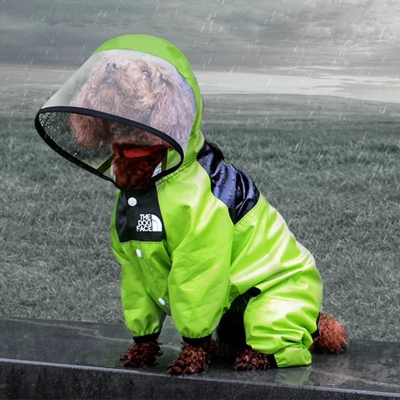 

Pet Clothes Dog Raincoat Transparent PU Fabric Waterproof Windproof Four-legged Dog Raincoat Small Medium And Large Dogs XS-4XL