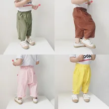 Новые Летние Стильные хлопковые льняные брюки в Корейском стиле для мужчин и женщин большие штаны из полипропилена противомоскитные штаны-шаровары для младенцев