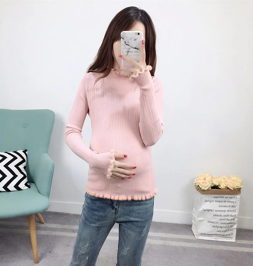 Осенне-зимний модный свитер для мамы, свитер большого размера, Корейская версия новой рубашки для беременных - Цвет: ou