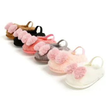 

Autumn Winter Newborn Toddler Baby Boys Girls Princess Faux Fur Warm Soft Crib Warm Infant Cute Shoes First Walkers 0-18Months
