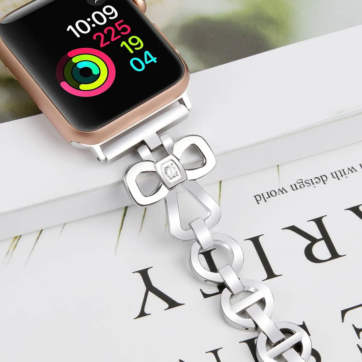 Для Apple Watch Смарт ремешок 44 мм, 42 мм, 40 мм, 38 мм, версия для watch1/2/3/4 стильных Смарт часы ремешок металлический Алмазный из нержавеющей стали, сменный ремешок