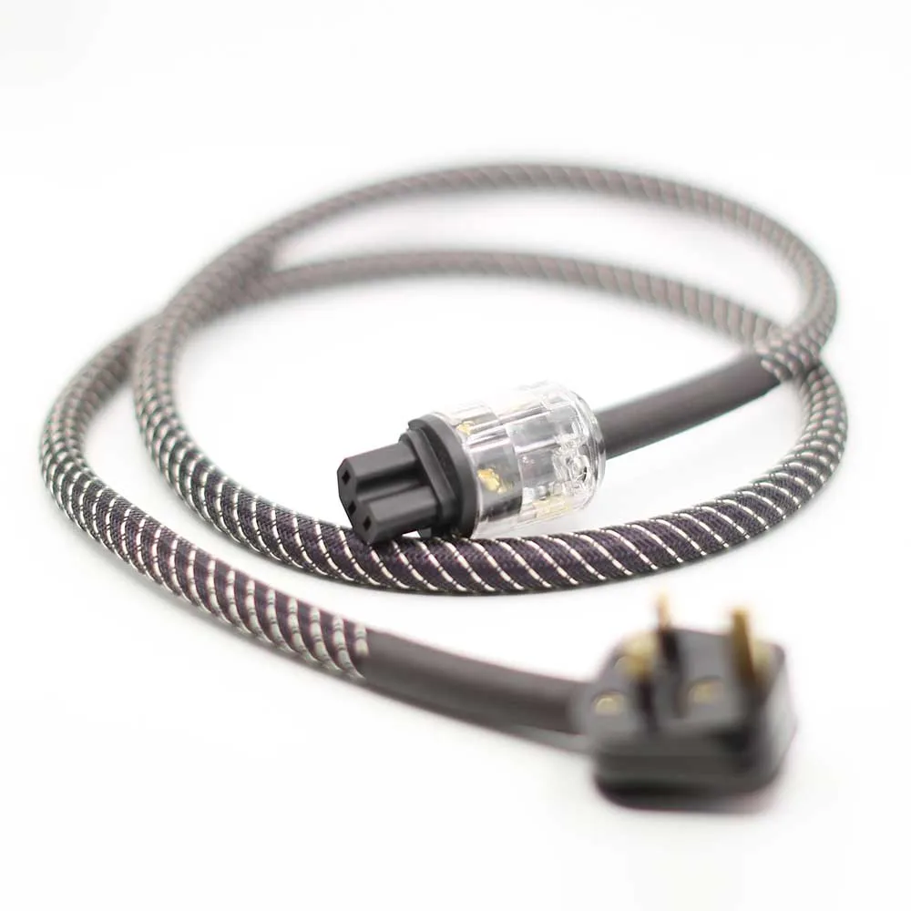 

Audiocrast P111 OCC silver plated UK audio power cable Mains Power Cord Cable with UK connector plug