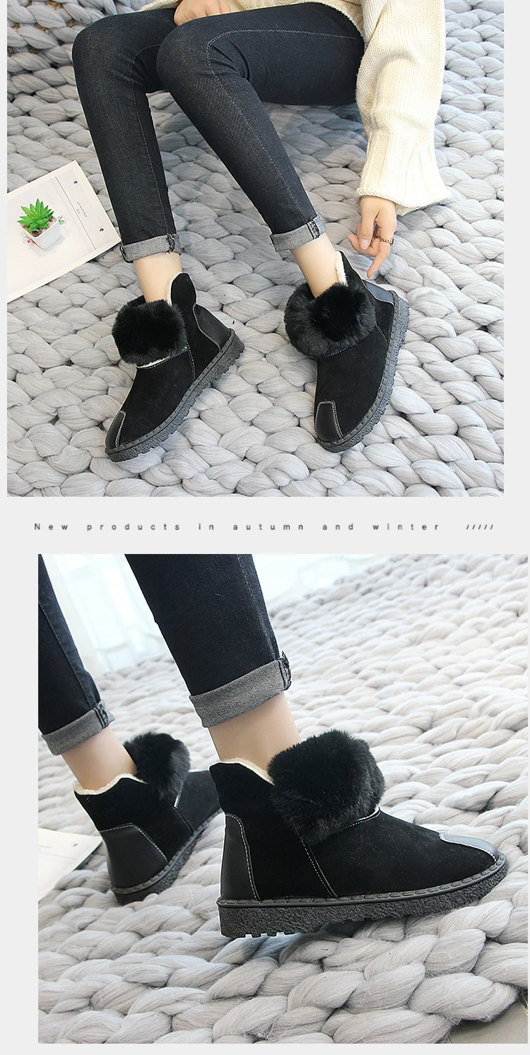 LazySeal botas mujer invierno/ г. Зимние женские ботинки женские теплые фетровые ботильоны на меху с плюшевой подкладкой на платформе Botas Mujer