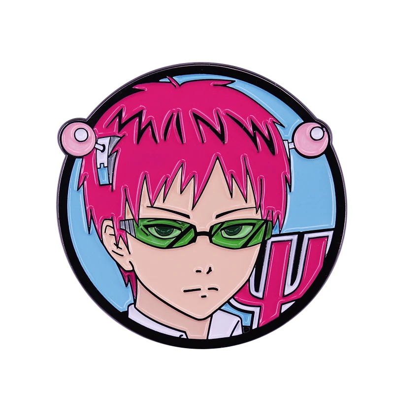 Страшная жизнь Saiki K эмалевая заколка аниме Мальчики розовые волосы супер значок