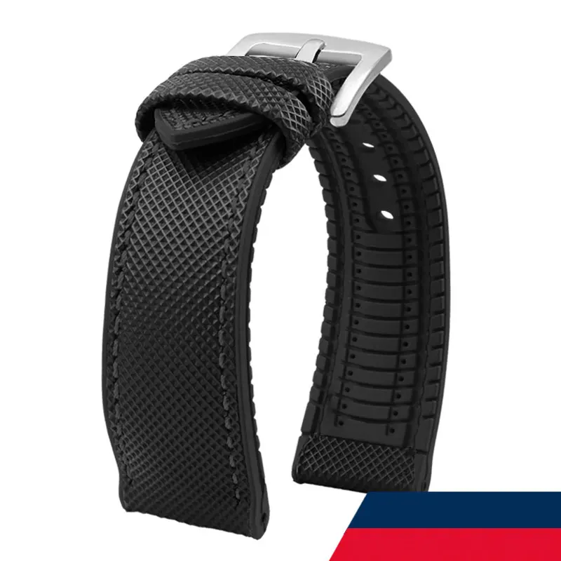 Carbon Fiber Silicone Watchband Wristband Accessories - Premium Rubber Strap in Multiple Sizes