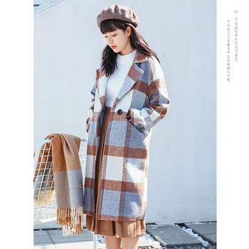 

New arrival Women Woolen Coat Thicken Long Sleeve Medium-short Collar Open Front Parka Belt Women Coat