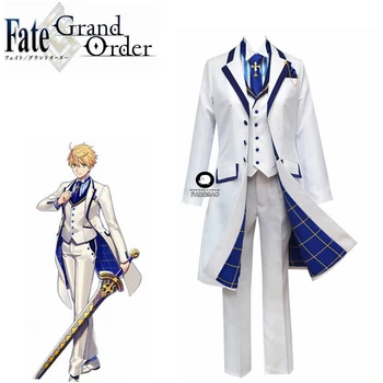 

Fate Grand Orde FGO Saber King Arthur Cosplay Costume Outfit Pendragon White Rose King of Knights Cosplay
