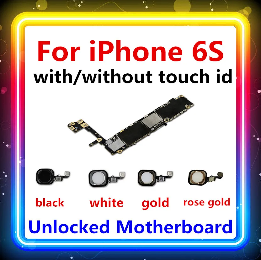 factory unlocked for iphone 6s Motherboard With Touch ID/without Touch ID,for iphone 6s Logic boards,16gb / 64gb / 128gb