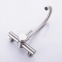 304 สแตนเลสสตีลห้องครัวติดผนังอ่างล้างจานก๊อกน้ําคู่หมุนได้ร้อนและเย็นจานอ่างล้างจาน TAP 3