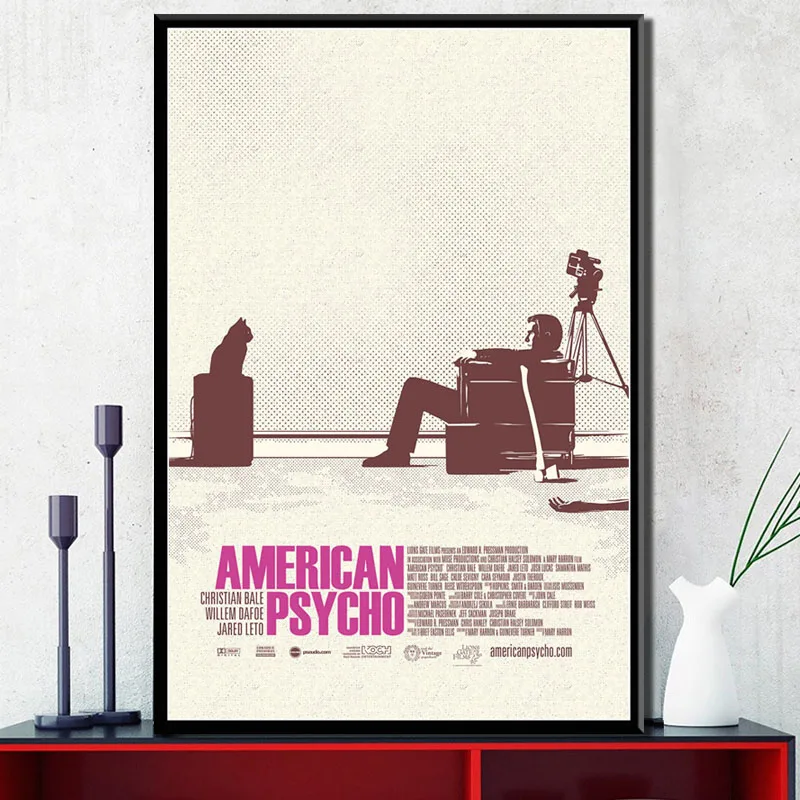Американский Psycho классический ужас кино Холст Картина постер настенный Декор