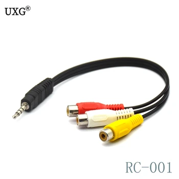 

1pcs 3.5mm Mini Aux Male Stereo to 3 RCA Female Audio Video AV Adapter Cable for High-Performance Video and Audio Playback