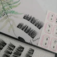 Pestañas postizas magnéticas 3D, 5 imanes, 4 pares, hechas a mano, naturales, de visón Artificial, con pinzas