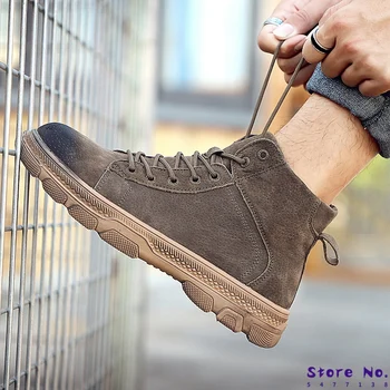 

Winter / Autumn men's Motorcycle Outdoor Boots Men Fashion Ankle Boots Men's Boots Snow Boots Retro Oxfords Keep Warm Shoes