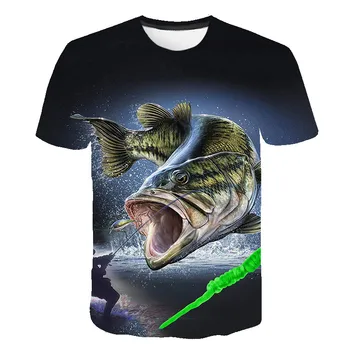 

2020 new Fish 3d T Shirt kids Hip Hop Tshirt Fisherman Tropical Print T-shirt Funny T Shirts Summer Fishinger children Clothing