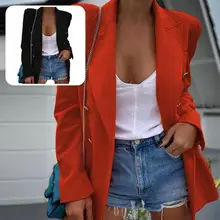 Moda feminino terno casaco cor sólida elegante solto feminino blazer feminino primavera terno casaco