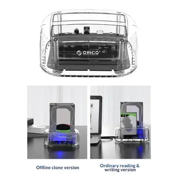 

ORICO 6239C3-C 6239C3 2 Bay SATA to USB 3.0 Transparent External Hard Disk Drive Docking Station for 2.5/3.5 inch SSD HDD