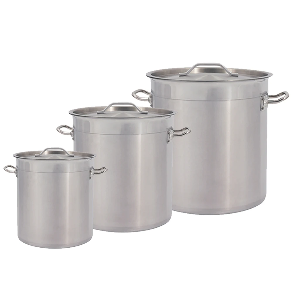 

NEW 25/36/50/71/98/115L Commercial Kitchen Deep Stock Pot Casserole Large Stew Soup Stainless Steel Cooking Cookware Boiling Pan