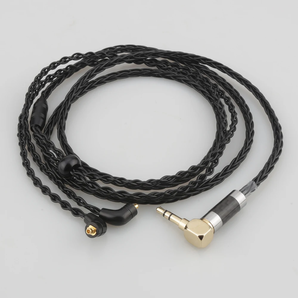 Audiocrast 3,5 mm rechtwinkliger Stereostecker, 8-adriges, versilbertes OCC-Kopfhörerkabel für Etymotic ER4 XR SR ER4SR ER4XR ER3SR ER3SE