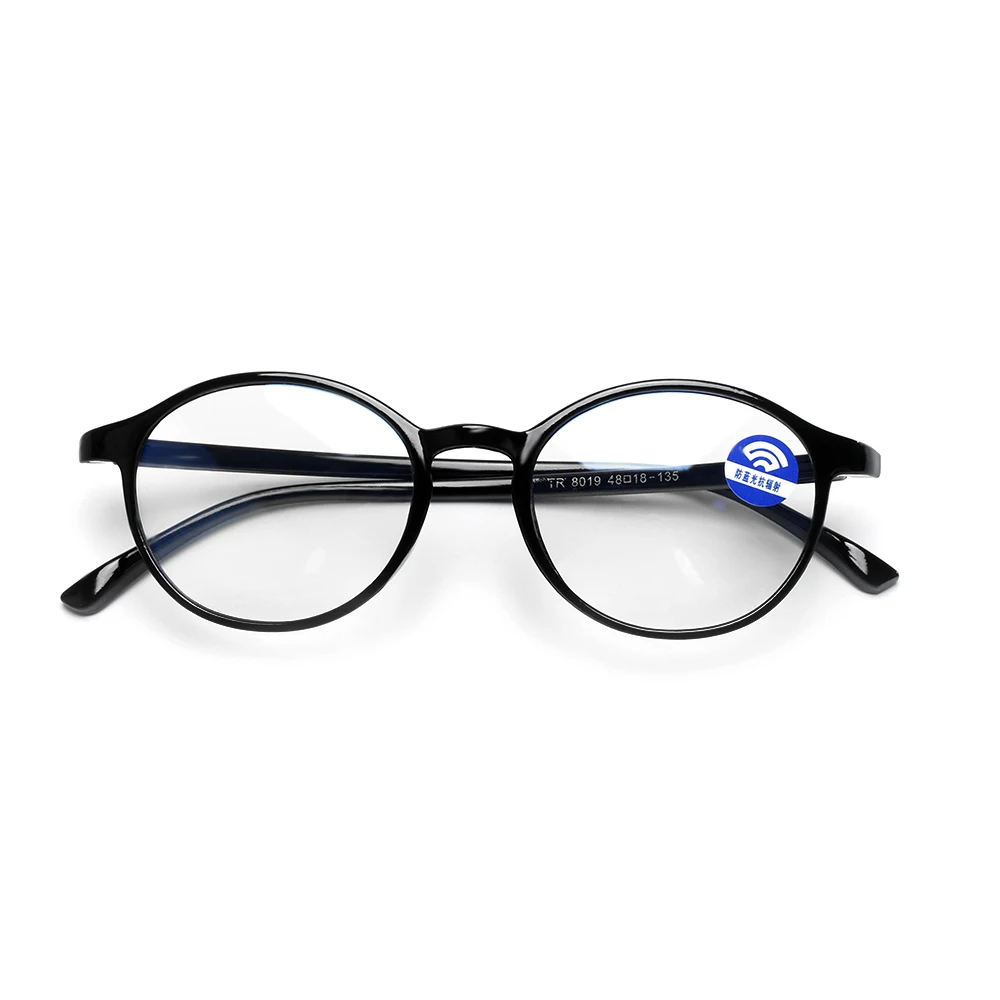 Горячая классическая круглая рамка TR90 плоское зеркало анти синий свет радиационная защита очки сверхлегкие гибкие очки для ухода