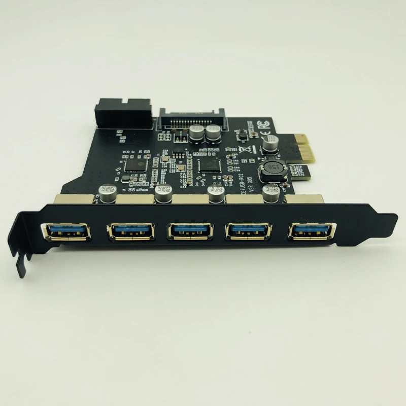 Супер Скоростной PCI-E к USB 3,0 19-Pin 5 портов PCI Express карта расширения адаптер SATA 15Pin разъем с драйверами CD для настольных ПК
