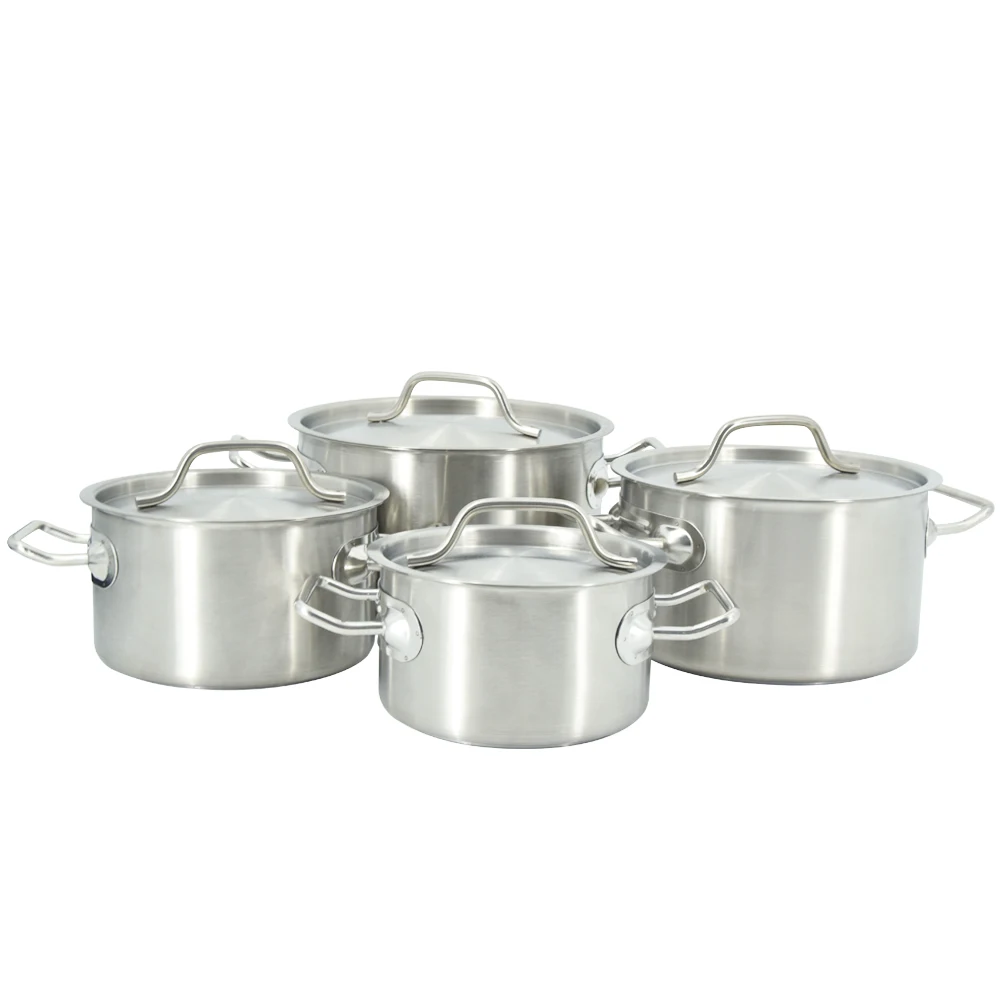 Industrielle 4pc stock important pots casseroles ébullition Catering Cuisine Inoxydable Deep Pot 